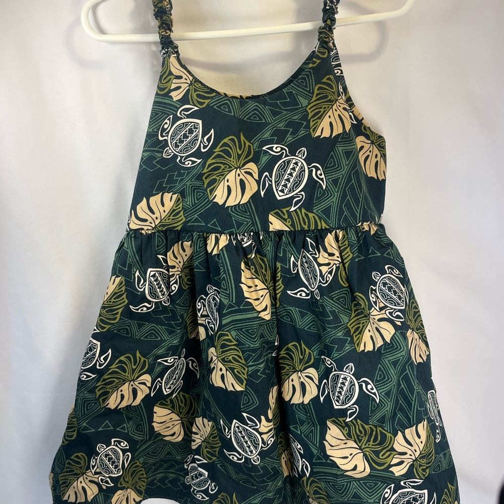 Tropical Green Kids Casual Dress